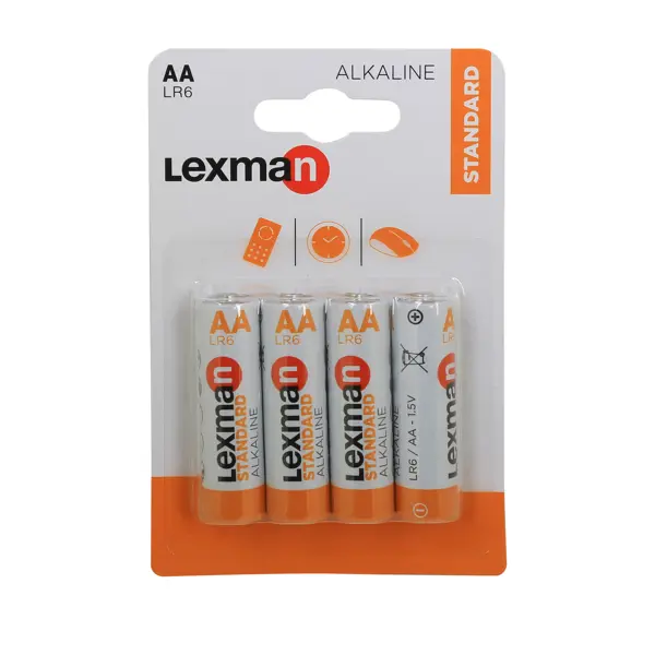 Батарейка алкалиновая Lexman LR6 АА 4 шт. батарейка литиевая lexman cr2025 2 шт