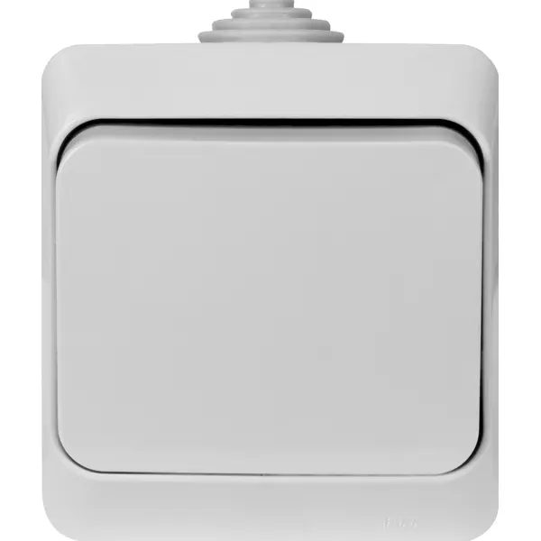 Выключатель накладной влагозащищённый Systeme Electric Этюд 1 клавиша IР44 цвет серый комплект силовой накладной systeme electric w59 розетка вилка монтажная коробка белый