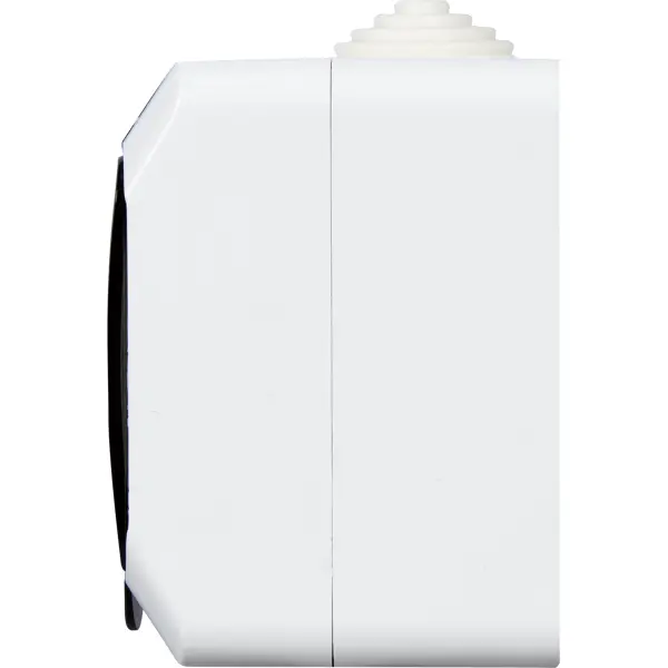 фото Розетка накладная влагозащищённая schneider electric этюд с заземлением со шторками ip44 цвет белый