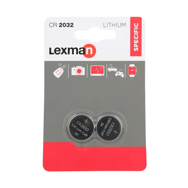 Батарейка литиевая Lexman CR2032, 2 шт. батарейка алкалиновая lexman lr6 аа 4 шт