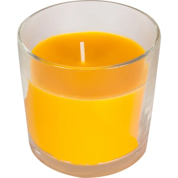 Свеча ароматизированная в стакане «Персик» свеча в керамическом подсвечнике цитрон коричнево синяя 8 см