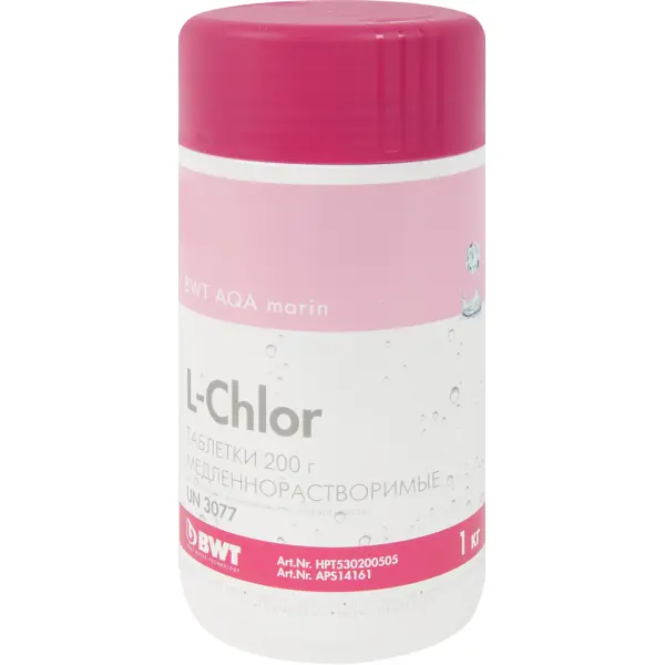 Таблетки BWT AQA marin L-Chlor 1 кг медленно растворимые активный хлор средство для бассейна средство для дезинфекции бассейна биобак таблетки