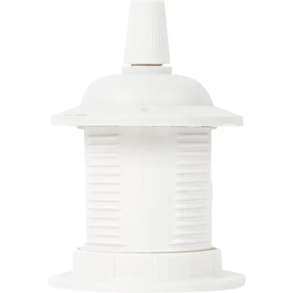 Патрон пластиковый Е27 для подвесных светильников цвет белый распределительная коробка открытая iek 196x108x52 мм 2 ввода белый