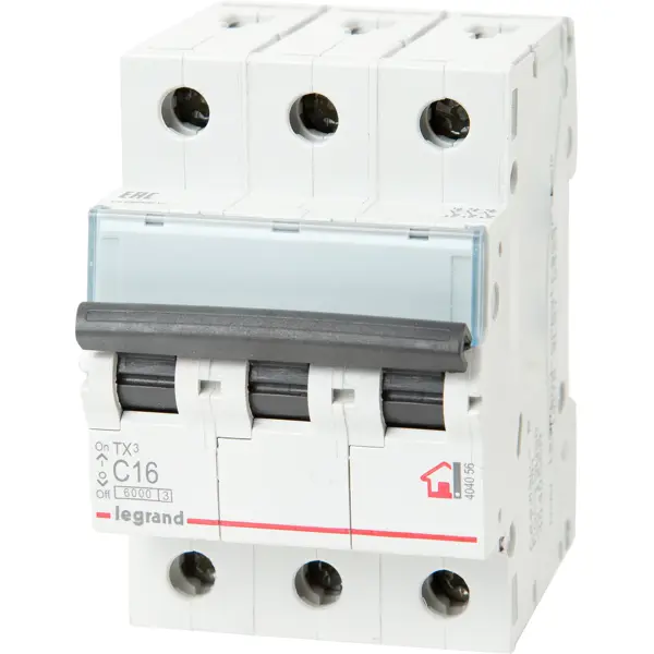 Автоматический выключатель Legrand TX3 3P C16 А 6 кА автоматический выключатель legrand tx3 1p c32 а 6 ка