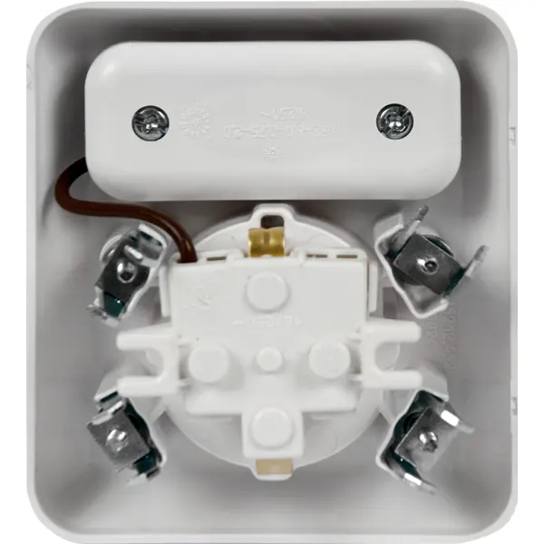 фото Блок выключатель с розеткой встраиваемый bylectrica в-рц-7019, 2 клавиши, с заземлением, цвет белый