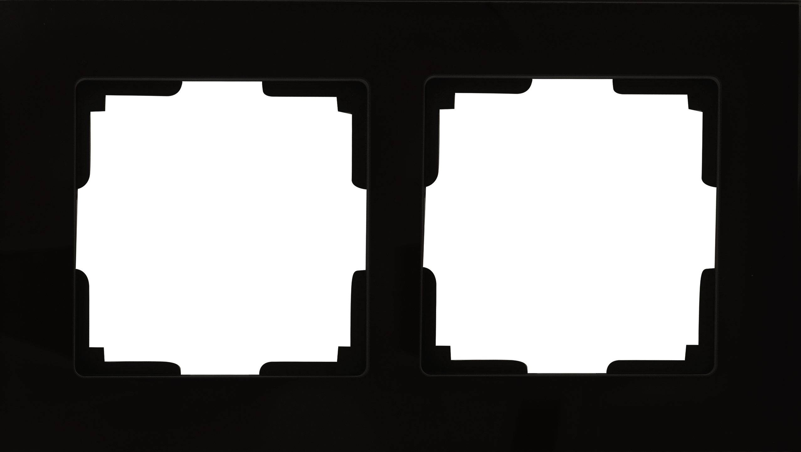 Рамка для розеток и выключателей Werkel Favorit 2 поста стекло цвет чёрный