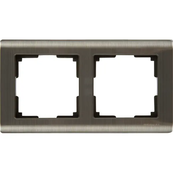Рамка для розеток и выключателей Werkel Metallic 2 поста металл цвет глянцевый никель рамка для розеток и выключателей werkel fiore 3 поста чёрный матовый