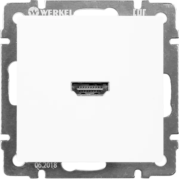 Розетка HDMI встраиваемая Werkel, цвет белый розетка hdmi werkel