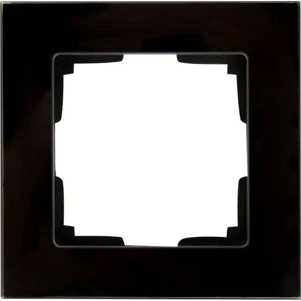 Рамка для розеток и выключателей Werkel Favorit 1 пост стекло цвет чёрный люстра олимпия 8xe14x60 вт металл стекло чёрный белый
