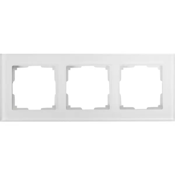 Рамка для розеток и выключателей Werkel Favorit 3 поста стекло цвет белый рамка для розеток и выключателей werkel fiore 4 поста белый