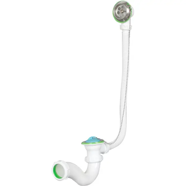 Сифон для ванны с выпуском сифон для мойки aquant 3 1 2 х 40 мм с переливом белый