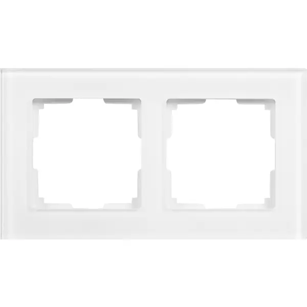 Рамка для розеток и выключателей Werkel Favorit 2 поста стекло цвет белый рамка для розеток и выключателей systeme electric w59 deco 2 поста белый