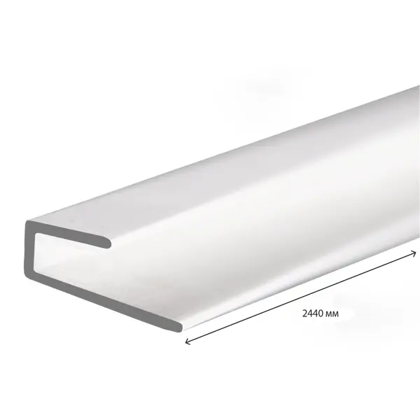 Профиль ПВХ стартовый/финишный 2.44 м для панелей 3 мм цвет белый j профиль для фасадных панелей fineber 3000 мм белый