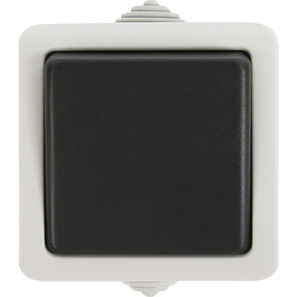 Переключатель накладной влагозащищенный LK Studio Aqua 1 клавиша IP54 цвет серый переключатель накладной schneider electric этюд 1 клавиша с подсветкой кремовый