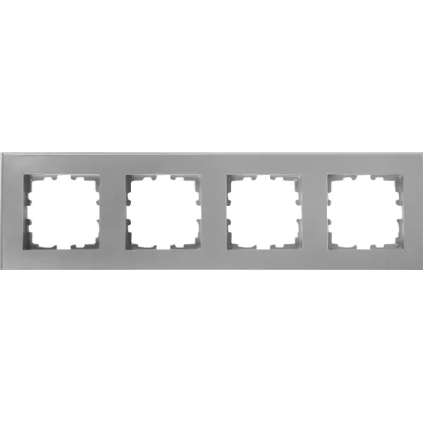 Рамка для розеток и выключателей Lexman Виктория плоская 4 поста цвет серый рамка для розеток и выключателей lexman виктория плоская 5 постов белый