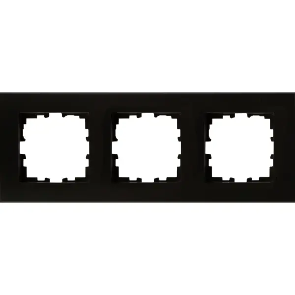 Рамка для розеток и выключателей Lexman Виктория плоская 3 поста цвет чёрный рамка для розеток и выключателей lexman виктория плоская 5 постов серебристый
