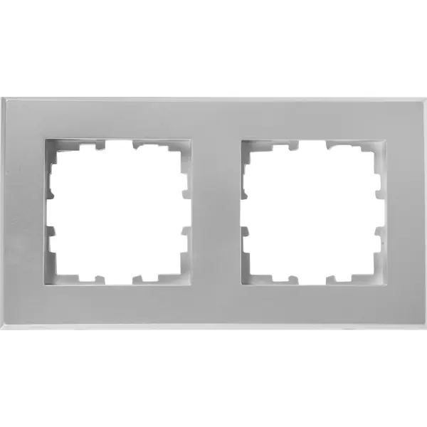 Рамка для розеток и выключателей Lexman Виктория плоская 2 поста цвет серебро рамка для розеток и выключателей lexman виктория плоская 5 постов жемчужно белый