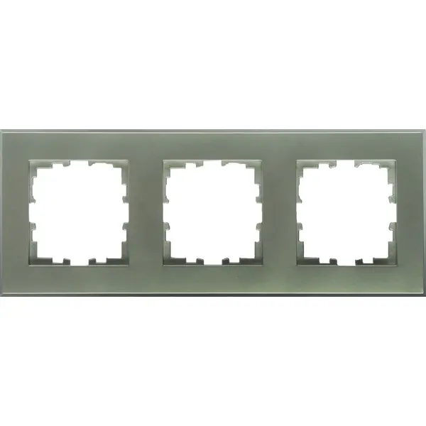 Рамка для розеток и выключателей Lexman Виктория плоская 3 поста цвет серый рамка для розеток и выключателей lexman виктория плоская 1 пост жемчужно белый матовый