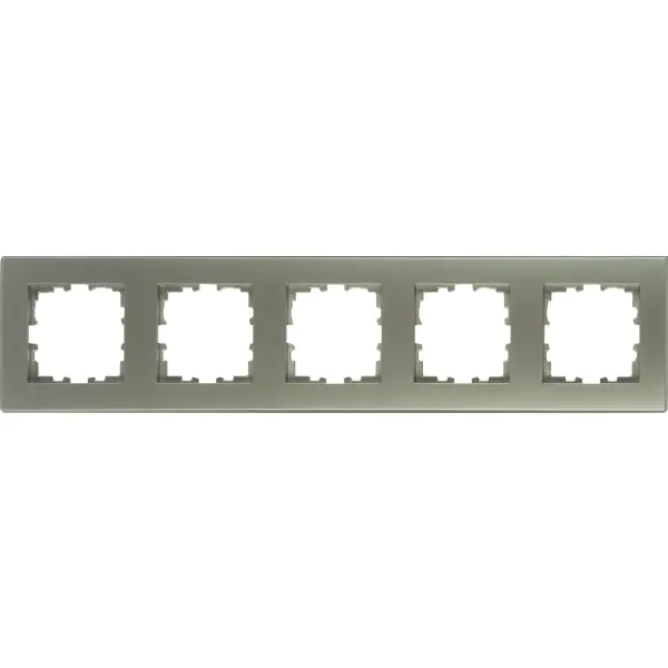 Рамка для розеток и выключателей Lexman Виктория плоская 5 постов цвет серебристый рамка для розеток и выключателей lexman виктория плоская 2 поста жемчужно белый