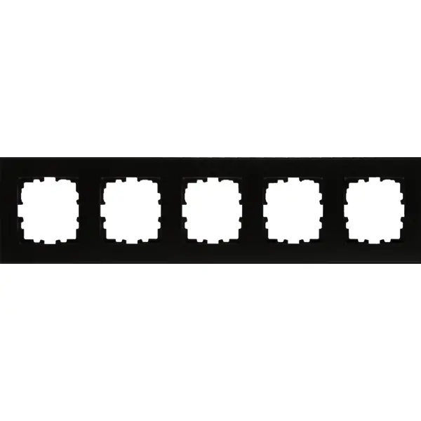 Рамка для розеток и выключателей Lexman Виктория плоская 5 постов цвет черный бархат матовый промежуточная круглая рамка для 3 х и более постов lk studio