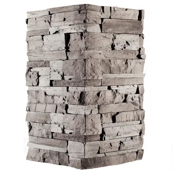 фото Угловой камень искусственный white hills фьорд лэнд чёрно-серый 1.8 м.п.