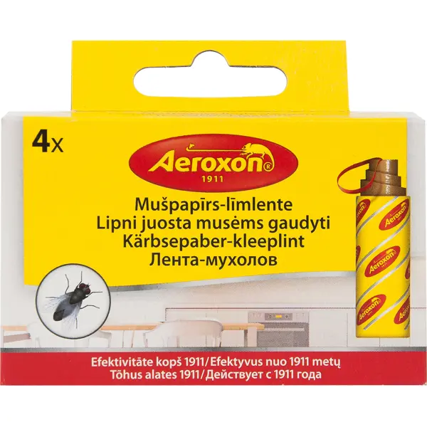 Липкая лента от мух Aeroxon, 4 шт. средство для защиты от насекомых aeroxon пояс 4 м