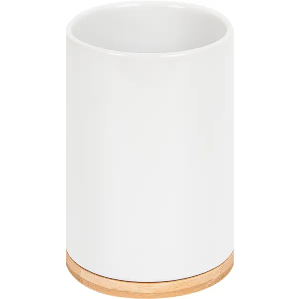 Стакан для зубных щеток Swensa Exo керамика бамбук белый стакан для зубных щеток аквалиния ombre керамика розовый