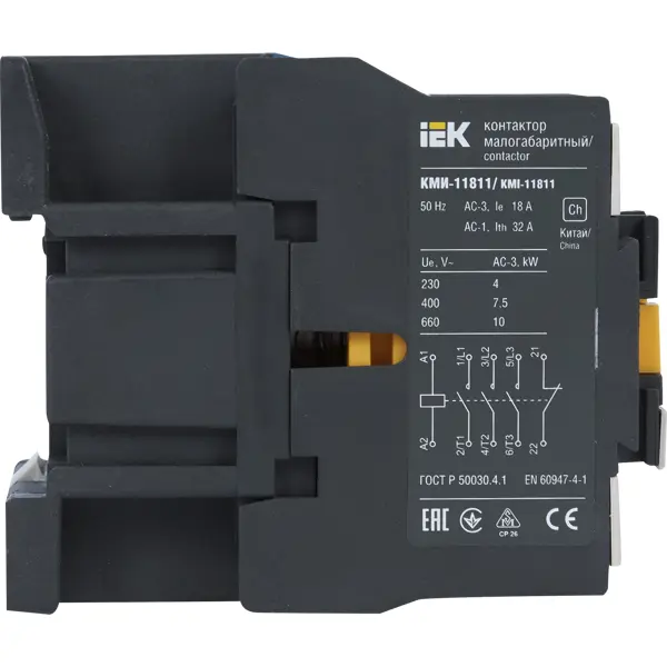 фото Контактор iek кми-11811, 18 а, 230 в