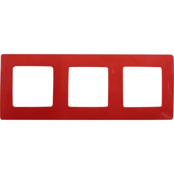 Рамка для розеток и выключателей Legrand Etika 3 поста, цвет красный рамка для розеток и выключателей legrand etika 2 поста алюминий