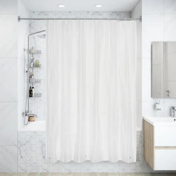 Штора для ванной Vidage Банги 180x200 см ЭВА цвет белый штора для ванной iddis basic 180x200 черно белая b06p218i11