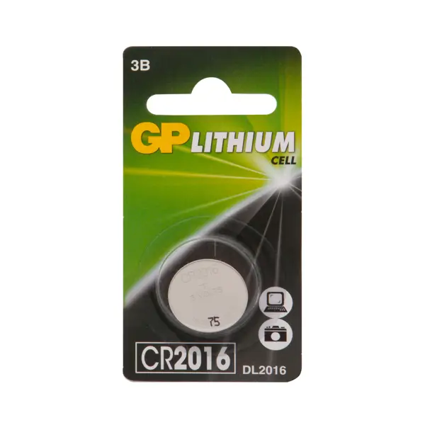 Батарейка литиевая GP CR2016, 1 шт. батарейка cr1632 gp lithium cr1632era 2cpu1 10 100 900 1 штука