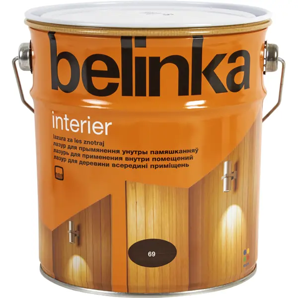 фото Покрытие защитно-декоративное для дерева belinka interier цвет горячий шоколад 2.5 л