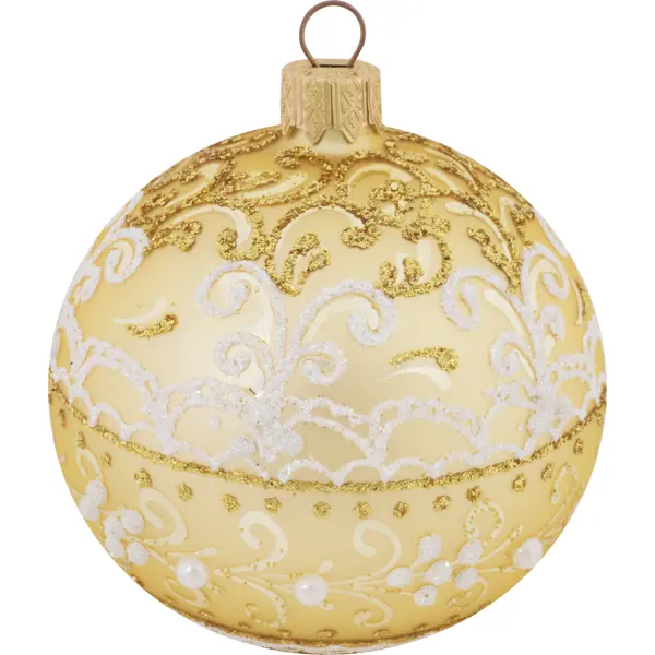 Шар ёлочный «Золотой узор», 8 см шар ёлочный морозная роспись 6 5 см
