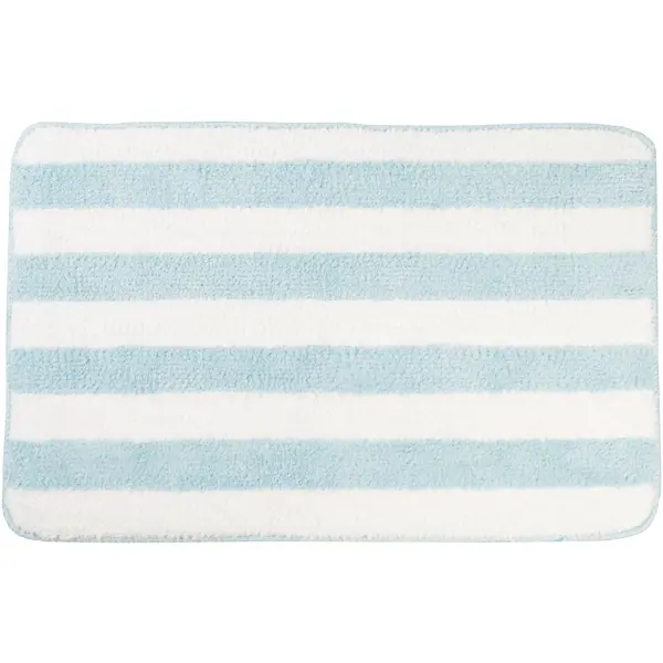 фото Коврик для ванной комнаты passo 45x70 см цвет голубой/белый без бренда