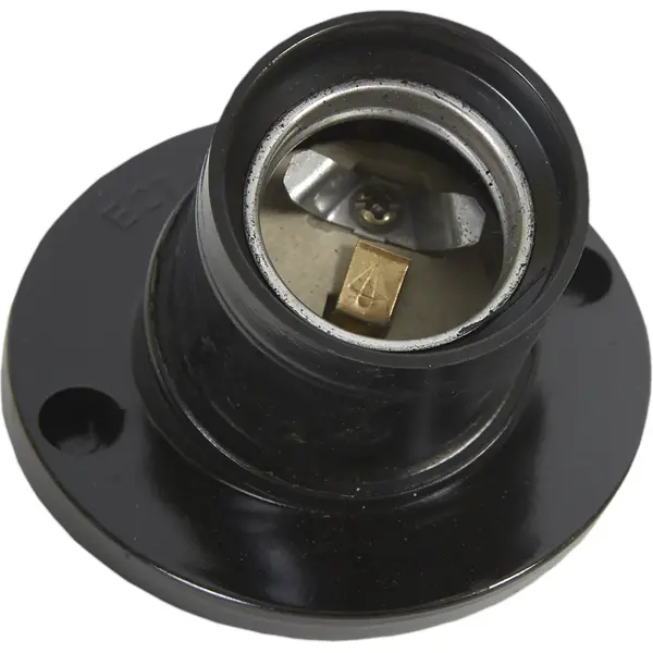 Патрон-стойка бакелитовая Oxion E27 наклонная цвет чёрный патрон керамический oxion g9 с проводом