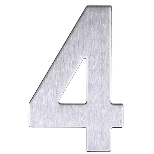 Цифра «4» самоклеящаяся 95х62 мм нержавеющая сталь цвет серебро пленка самоклеящаяся металл 0 45x2 см серебро