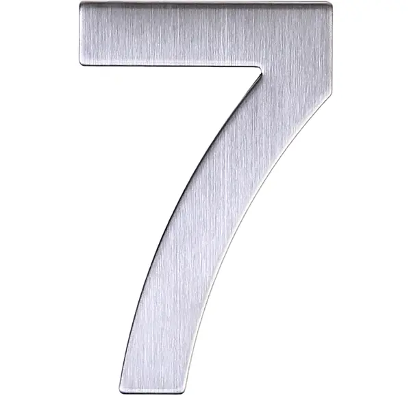 Цифра «7» самоклеящаяся 95х62 мм нержавеющая сталь цвет серебро цифра 0 самоклеящаяся 95х62 мм нержавеющая сталь серебро