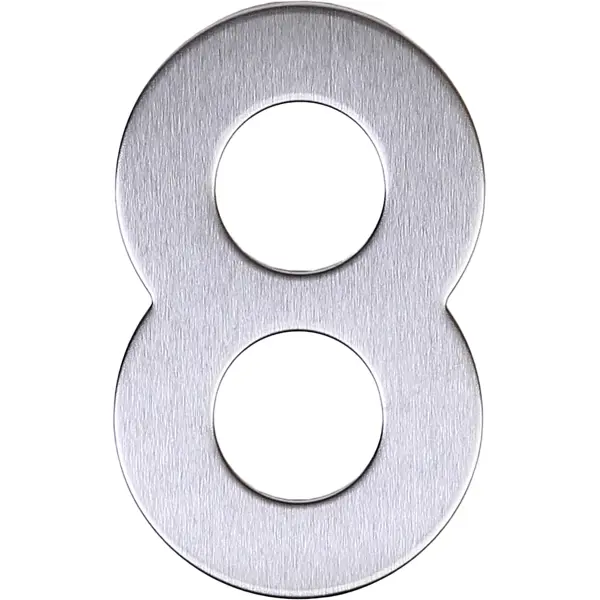 Цифра «8» самоклеящаяся 95х62 мм нержавеющая сталь цвет серебро буква а самоклеящаяся 95х62 мм нержавеющая сталь серебро