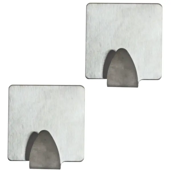 Самоклеящиеся стальные крючки Adge цвет серебро нагрузка до 3 кг 2 шт крючки для полотенец fixsen