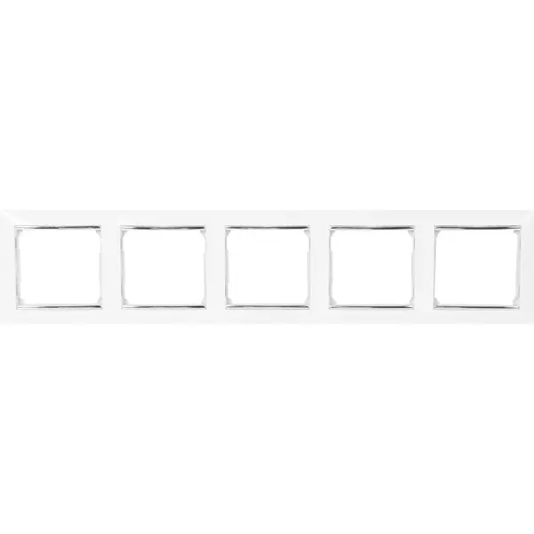 Рамка для розеток и выключателей Legrand Valena 5 постов, цвет белый/серый шёлк