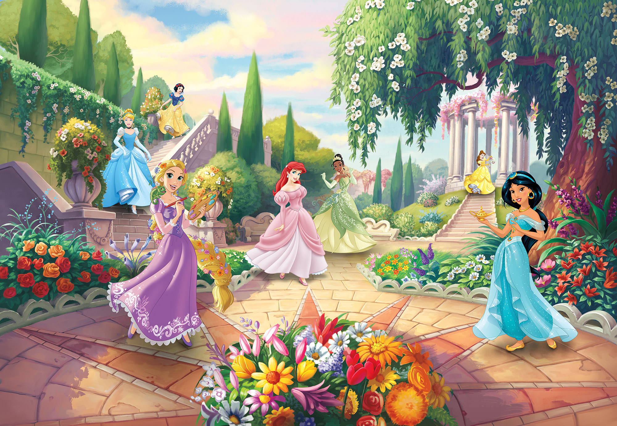 Сады принцессы. Фотообои "Disney Princess Park". Фотообои Komar Disney Princess Park 8-4109 254х368 см. Фотообои Komar Disney Princess. Фотообои "Disney Princess Park" 170.