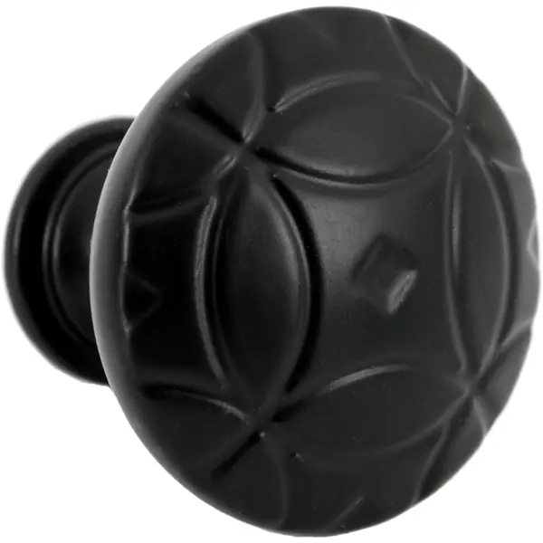 Ручка-кнопка мебельная RK-103, цвет матовый черный мебельная ручка кнопка левша