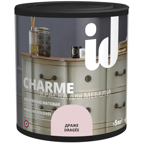 Краска для мебели ID Charme цвет драже 0.5 л краска для мебели id charme мимоза 0 5 л