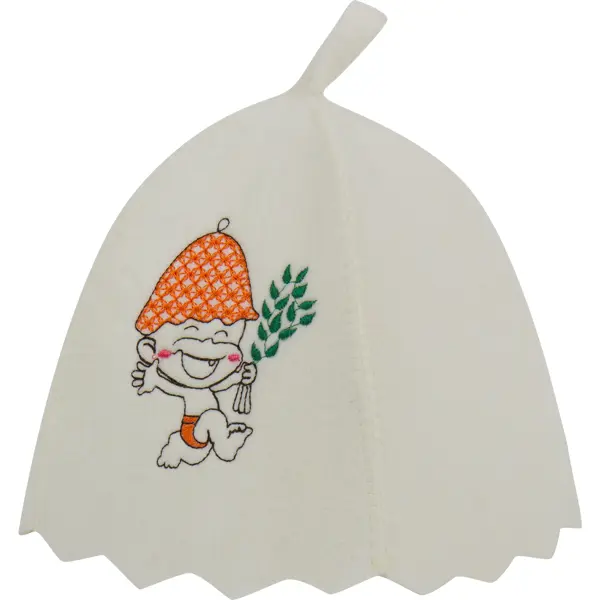 Шапка банная «Юный банщик», фетр, цвет белый рукавица для бани невский банщик лист с вышивкой фетр