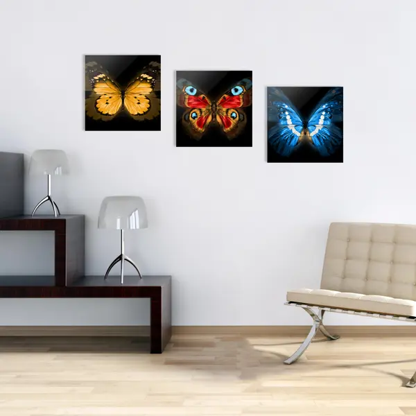 Картины бабочки в интерьере