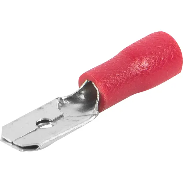 Разъем плоский изолированный папа Duwi РпИп 1.5-6.3 мм цвет красный 10 шт. нож изолированный с пяткой квт нми 01 63845