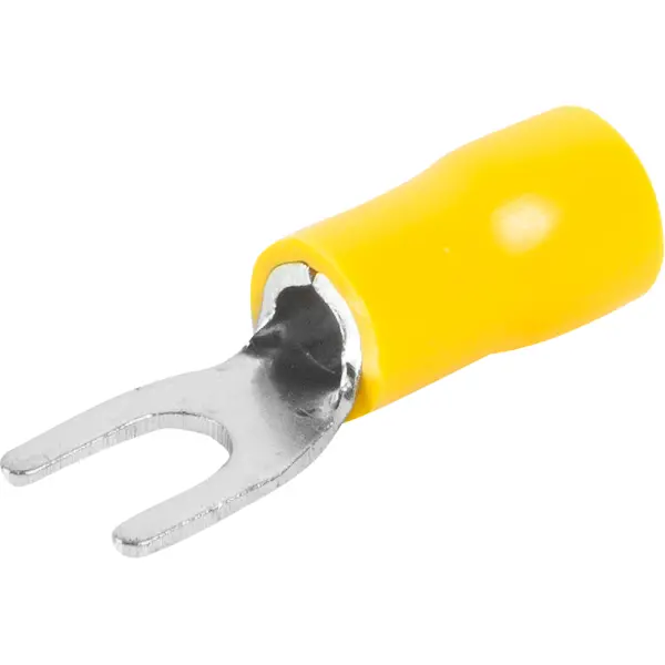 Наконечник вилочный изолированный Duwi НВИ 6-4 мм цвет желтый 10 шт. наконечник штыревой втулочный изолированный duwi е0508 ншви 0 5 8 мм оранжевый 25 шт