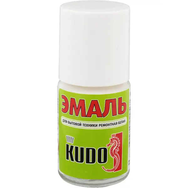 Эмаль для бытовой техники Kudo с кисточкой, цвет белый, 15 мл эмаль для металлочерепицы kudo