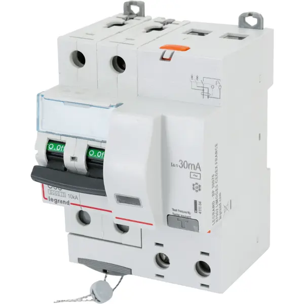 Автоматический выключатель дифференциального тока Legrand DX3 2P C63 A 30 мА 6 кА AC 411164