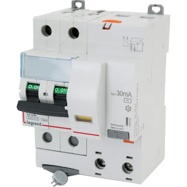 Автоматический выключатель дифференциального тока Legrand DX3 2P C32 A 30 мА 6 кА AC 411161